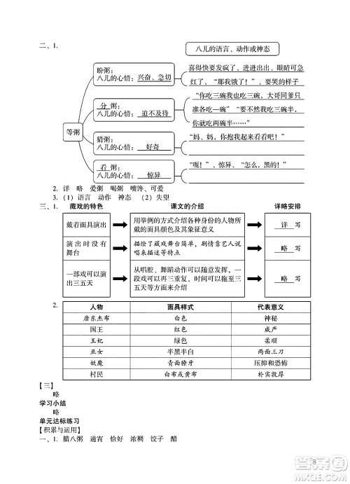 广州出版社2025年春阳光学业评价六年级语文下册人教版答案