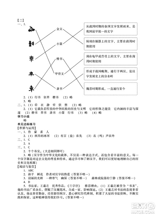 广州出版社2025年春阳光学业评价五年级语文下册人教版答案