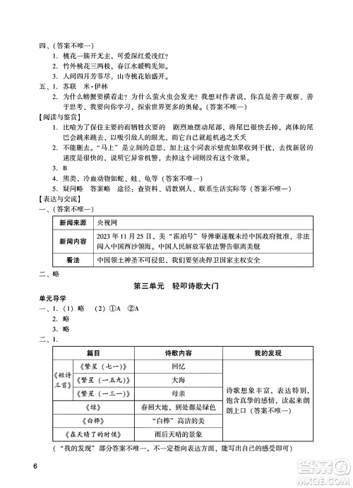 广州出版社2025年春阳光学业评价四年级语文下册人教版答案 广州出版社2025年春阳光学业评价四年级语文下册人教版答案
