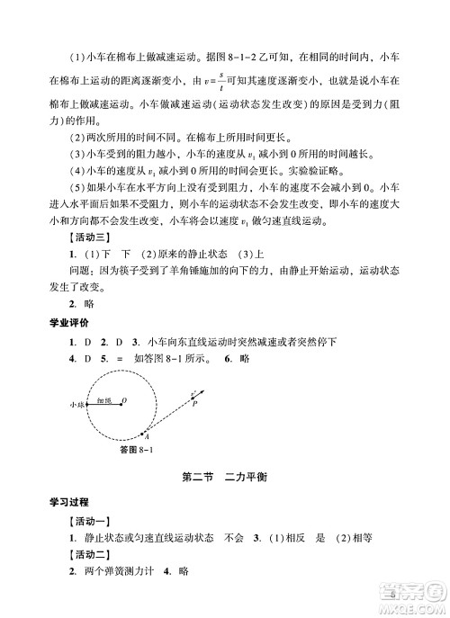 广州出版社2025年春阳光学业评价八年级物理下册人教版答案