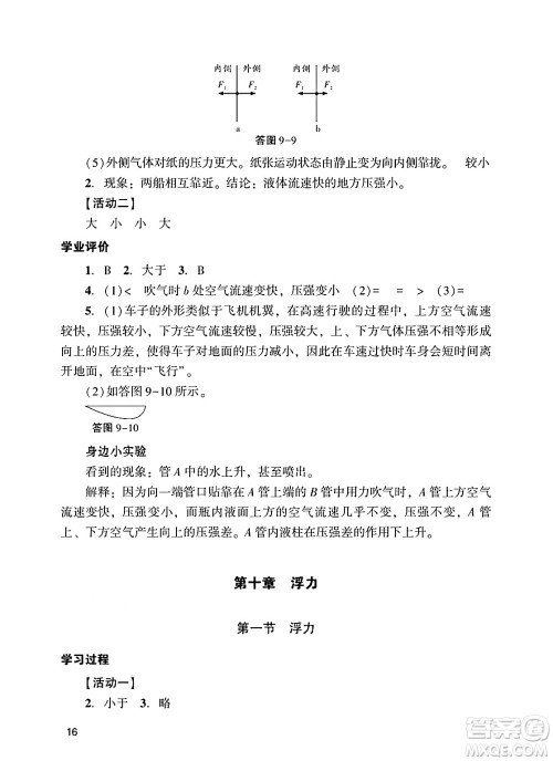 广州出版社2025年春阳光学业评价八年级物理下册人教版答案