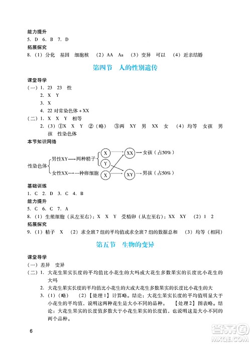 广州出版社2025年春阳光学业评价八年级生物下册人教版答案 广州出版社2025年春阳光学业评价八年级生物下册人教版答案