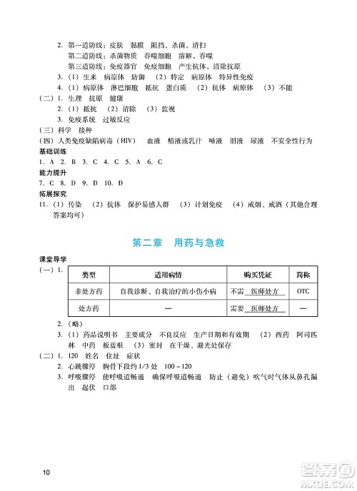 广州出版社2025年春阳光学业评价八年级生物下册人教版答案 广州出版社2025年春阳光学业评价八年级生物下册人教版答案