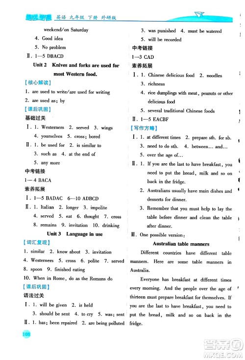 陕西师范大学出版总社有限公司2025年春绩优学案九年级英语下册外研版答案 陕西师范大学出版总社有限公司2025年春绩优学案九年级英语下册外研版答案