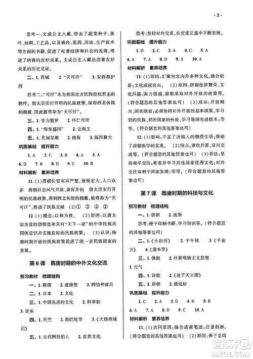 大象出版社2025年春基础训练七年级历史下册部编版答案 大象出版社2025年春基础训练七年级历史下册部编版答案