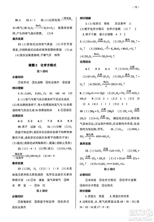 大象出版社2025年春基础训练九年级化学下册人教版答案