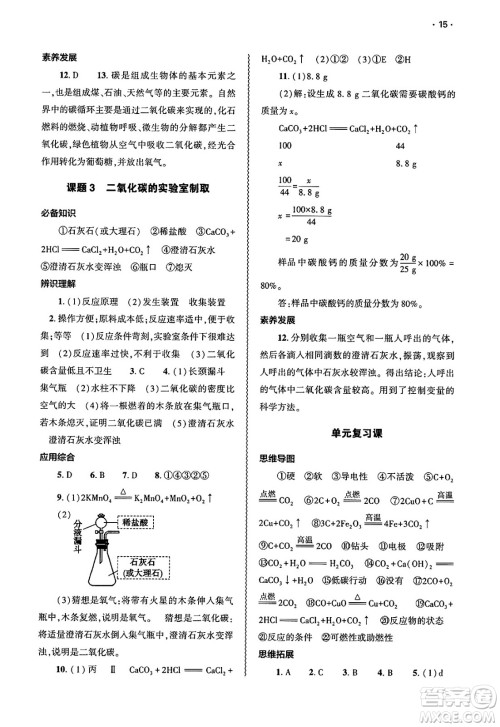 大象出版社2025年春基础训练九年级化学下册人教版答案