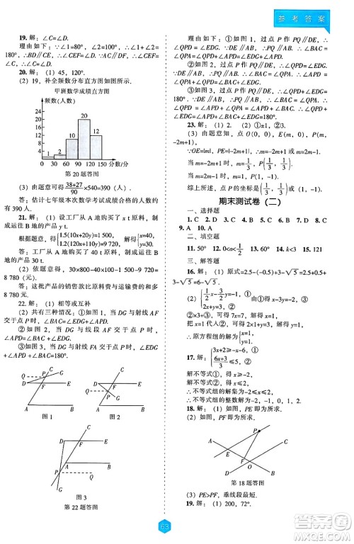 辽海出版社2025年春新课程能力培养七年级数学下册人教版答案 辽海出版社2025年春新课程能力培养七年级数学下册人教版答案