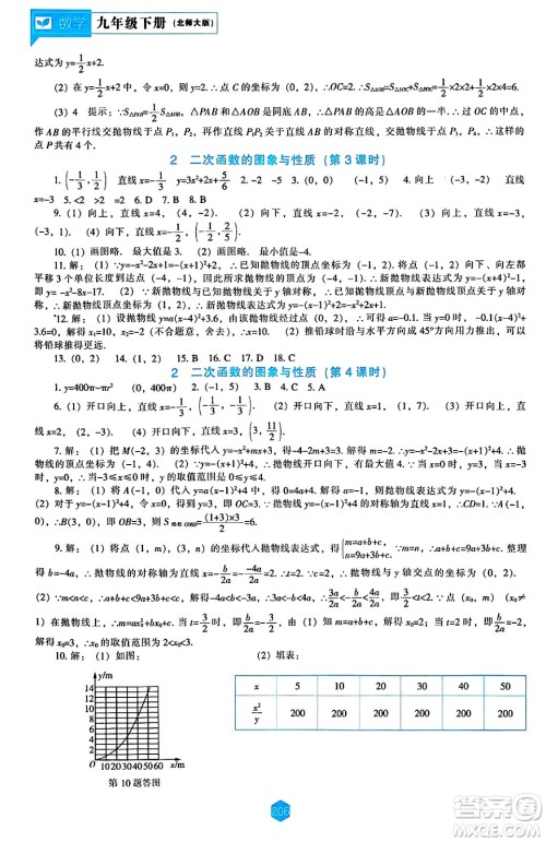 辽海出版社2025年春新课程能力培养九年级数学下册北师大版答案 辽海出版社2025年春新课程能力培养九年级数学下册北师大版答案