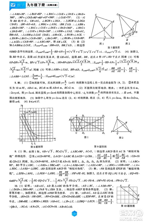 辽海出版社2025年春新课程能力培养九年级数学下册北师大版答案 辽海出版社2025年春新课程能力培养九年级数学下册北师大版答案