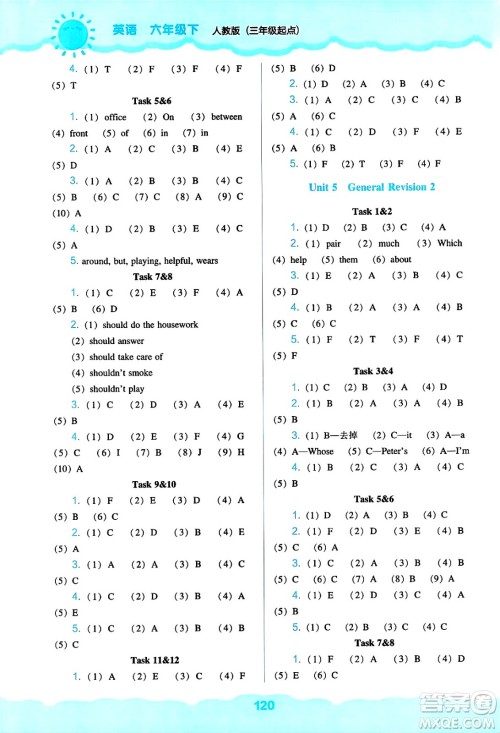 辽海出版社2025年春新课程能力培养六年级英语下册人教版三起点答案 辽海出版社2025年春新课程能力培养六年级英语下册人教版三起点答案