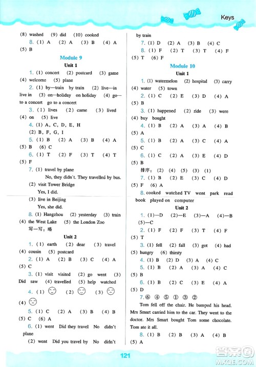 辽海出版社2025年春新课程能力培养四年级英语下册外研版三起点答案