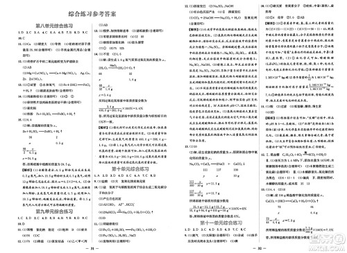 人民教育出版社2025年春阳光课堂金牌练习册九年级化学下册人教版答案 人民教育出版社2025年春阳光课堂金牌练习册九年级化学下册人教版答案