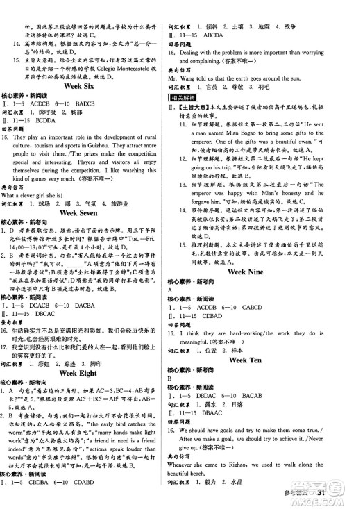 阳光出版社2025年春全品作业本八年级英语下册外研版答案 阳光出版社2025年春全品作业本八年级英语下册外研版答案