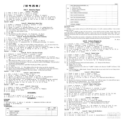 阳光出版社2025年春全品作业本九年级英语下册冀教版答案 阳光出版社2025年春全品作业本九年级英语下册冀教版答案