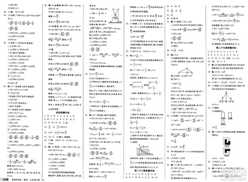 浙江教育出版社2025年春全品作业本九年级数学下册人教版河北专版答案 浙江教育出版社2025年春全品作业本九年级数学下册人教版河北专版答案
