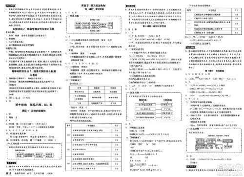阳光出版社2025年春全品作业本九年级化学下册人教版答案 阳光出版社2025年春全品作业本九年级化学下册人教版答案