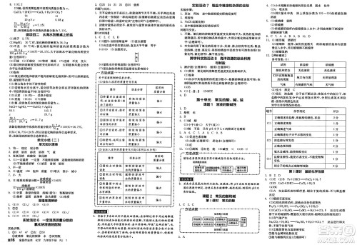 沈阳出版社2025年春全品作业本九年级化学下册人教版河北专版答案