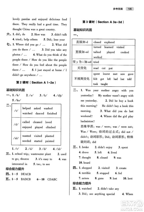 大象出版社2025年春初中同步练习册七年级英语下册人教版山东专版答案