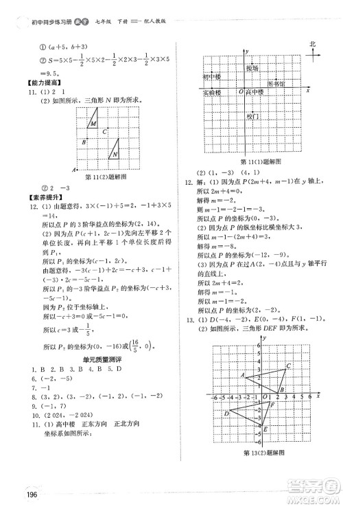 山东教育出版社2025年春初中同步练习册七年级数学下册人教版山东专版答案 山东教育出版社2025年春初中同步练习册七年级数学下册人教版山东专版答案