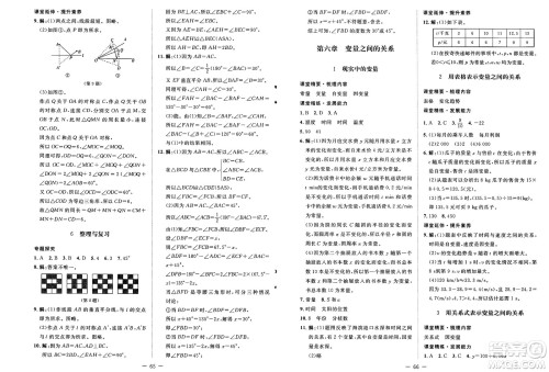 北京师范大学出版社2025年春初中同步练习册七年级数学下册北师大版答案 北京师范大学出版社2025年春初中同步练习册七年级数学下册北师大版答案