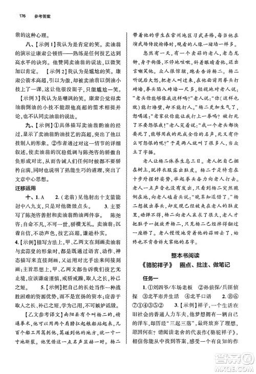 大象出版社2025年春初中同步练习册七年级语文下册人教版山东专版答案 大象出版社2025年春初中同步练习册七年级语文下册人教版山东专版答案