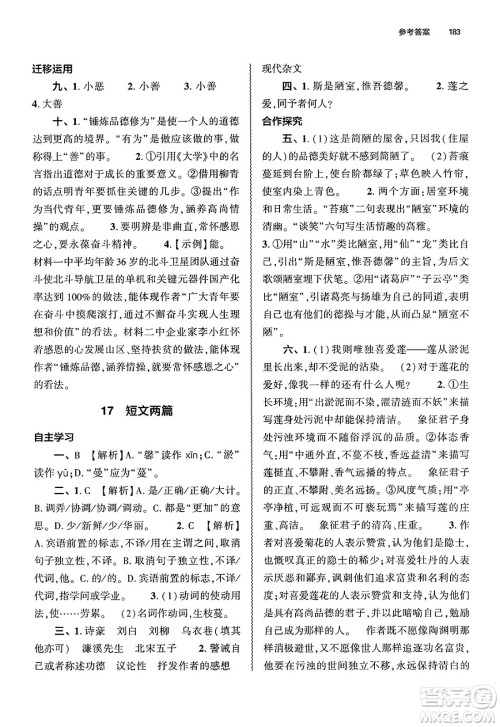 大象出版社2025年春初中同步练习册七年级语文下册人教版山东专版答案 大象出版社2025年春初中同步练习册七年级语文下册人教版山东专版答案