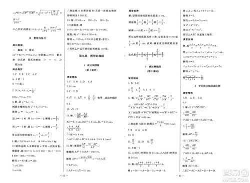 北京师范大学出版社2025年春初中同步练习册八年级数学下册鲁教版五四制答案 北京师范大学出版社2025年春初中同步练习册八年级数学下册鲁教版五四制答案