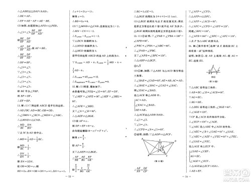 北京师范大学出版社2025年春初中同步练习册八年级数学下册鲁教版五四制答案 北京师范大学出版社2025年春初中同步练习册八年级数学下册鲁教版五四制答案