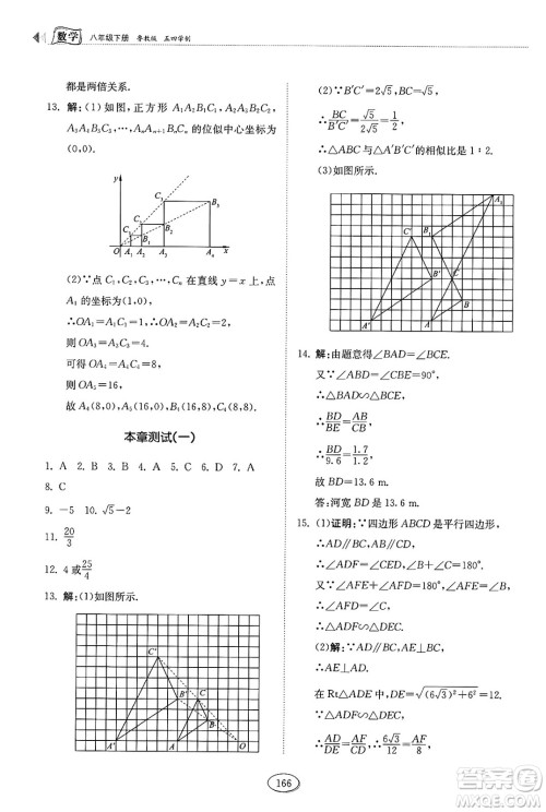 山东科学技术出版社2025年春初中同步练习册八年级数学下册鲁教版五四制答案 山东科学技术出版社2025年春初中同步练习册八年级数学下册鲁教版五四制答案