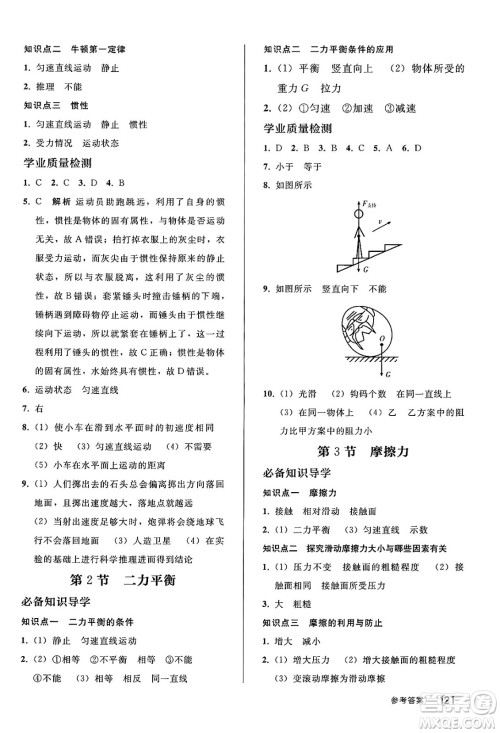 人民教育出版社2025年春初中同步练习册八年级物理下册人教版答案 人民教育出版社2025年春初中同步练习册八年级物理下册人教版答案