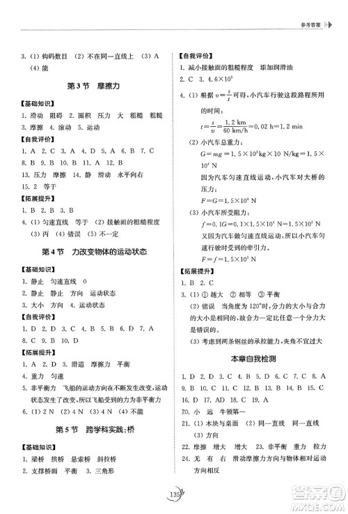 山东科学技术出版社2025年春初中同步练习册八年级物理下册教科版答案 山东科学技术出版社2025年春初中同步练习册八年级物理下册教科版答案