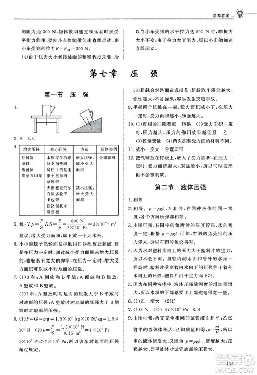 明天出版社2025年春初中同步练习册八年级物理下册鲁教版五四制答案 明天出版社2025年春初中同步练习册八年级物理下册鲁教版五四制答案