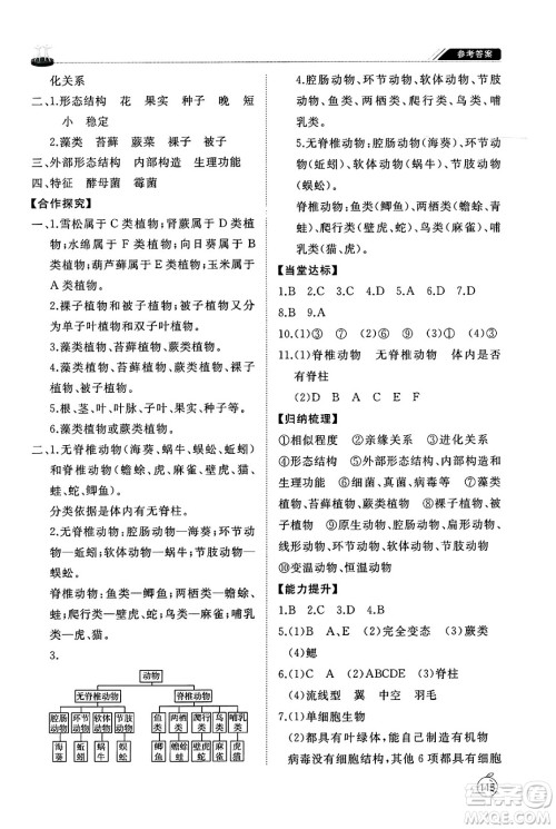 山东友谊出版社2025年春初中同步练习册八年级生物下册鲁科版五四制答案 山东友谊出版社2025年春初中同步练习册八年级生物下册鲁科版五四制答案