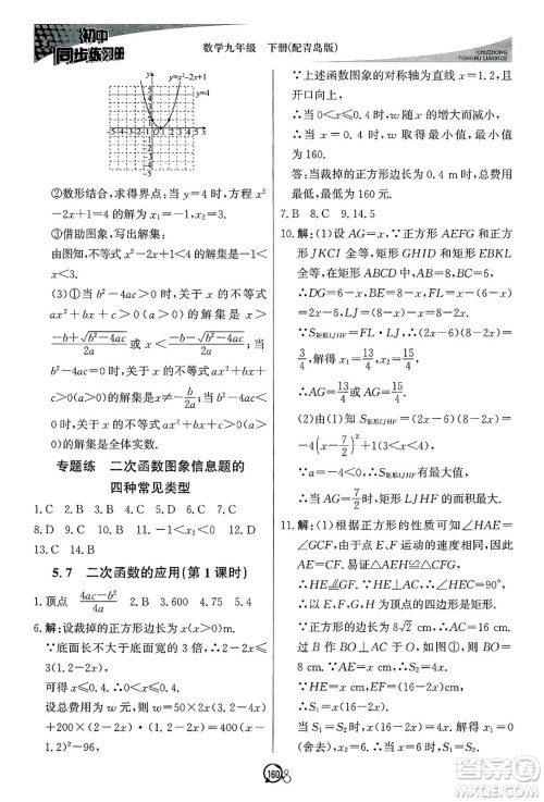 北京教育出版社2025年春初中同步练习册九年级数学下册青岛版答案 北京教育出版社2025年春初中同步练习册九年级数学下册青岛版答案