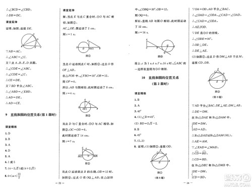 北京师范大学出版社2025年春初中同步练习册九年级数学下册鲁教版五四制答案 北京师范大学出版社2025年春初中同步练习册九年级数学下册鲁教版五四制答案