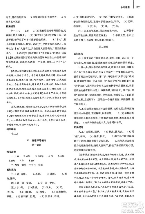 大象出版社2025年春初中同步练习册九年级语文下册人教版山东专版答案 大象出版社2025年春初中同步练习册九年级语文下册人教版山东专版答案