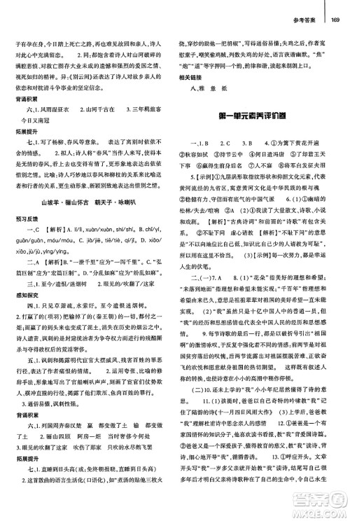 大象出版社2025年春初中同步练习册九年级语文下册人教版山东专版答案 大象出版社2025年春初中同步练习册九年级语文下册人教版山东专版答案