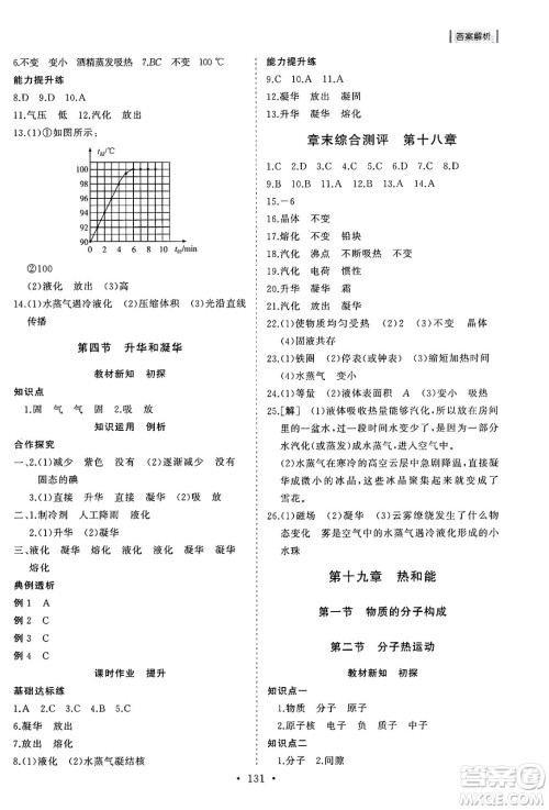 山东人民出版社2025年春初中同步练习册九年级物理下册鲁科版五四制答案