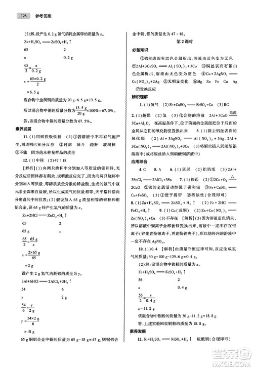 大象出版社2025年春初中同步练习册九年级化学下册人教版山东专版答案 大象出版社2025年春初中同步练习册九年级化学下册人教版山东专版答案