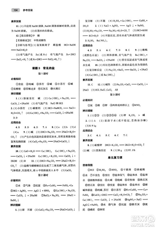 大象出版社2025年春初中同步练习册九年级化学下册人教版山东专版答案 大象出版社2025年春初中同步练习册九年级化学下册人教版山东专版答案