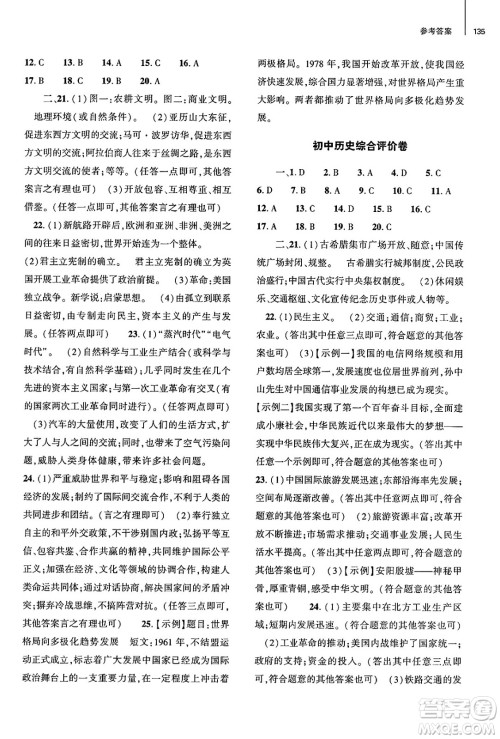 大象出版社2025年春初中同步练习册九年级历史下册人教版山东专版答案