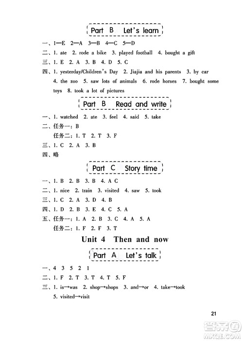 海燕出版社2025年春小学同步练习册六年级英语下册人教版答案