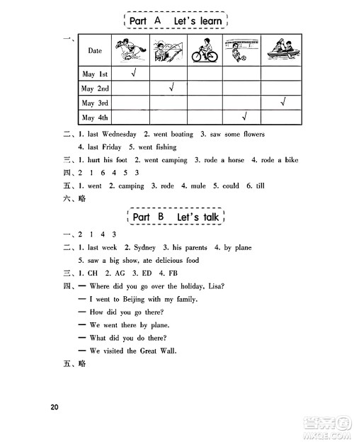 海燕出版社2025年春小学同步练习册六年级英语下册人教版三起点答案 海燕出版社2025年春小学同步练习册六年级英语下册人教版三起点答案