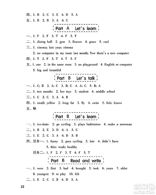 海燕出版社2025年春小学同步练习册六年级英语下册人教版三起点答案 海燕出版社2025年春小学同步练习册六年级英语下册人教版三起点答案