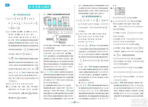 北京教育出版社2025年春亮点给力大试卷六年级数学下册江苏版答案