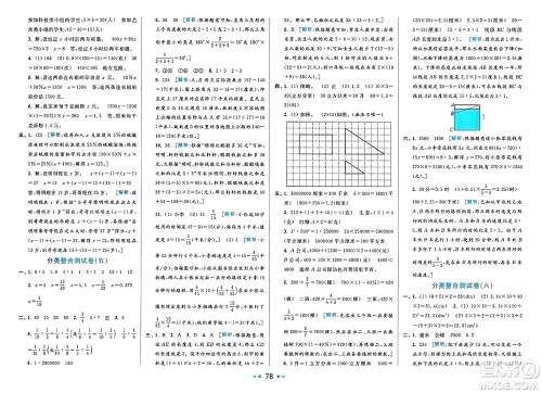 北京教育出版社2025年春亮点给力大试卷六年级数学下册江苏版答案