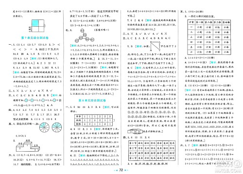 北京教育出版社2025年春亮点给力大试卷三年级数学下册人教版答案