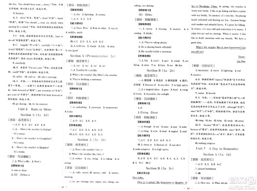 人民教育出版社2025年春初中同步测控优化设计七年级英语下册人教版答案 人民教育出版社2025年春初中同步测控优化设计七年级英语下册人教版答案