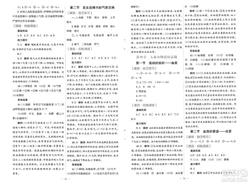 人民教育出版社2025年春初中同步测控优化设计七年级生物下册人教版福建专版答案 人民教育出版社2025年春初中同步测控优化设计七年级生物下册人教版福建专版答案